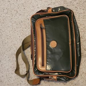 Vintage Spirit of Adventure Green & Brown Soft Briefcase Bag